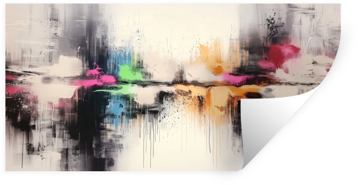 Muurstickers - Sticker Folie - Abstract - Kleurexplosie - Landschap - 40x20 cm - Plakfolie