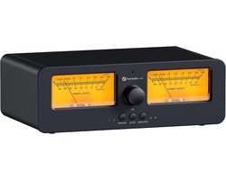 Fosi Audio LC30 VU Meter Versterker Luidspreker Selector Box, 2-Weg Analoge Audio Schakelaar - voor Stereo HiFi Versterkers en Passieve Luidsprekers, - Geel