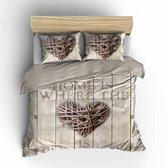 Nightlife Home is Wood - Dekbedovertrek - Lits-jumeaux - 240 x 200/220 cm - Taupe