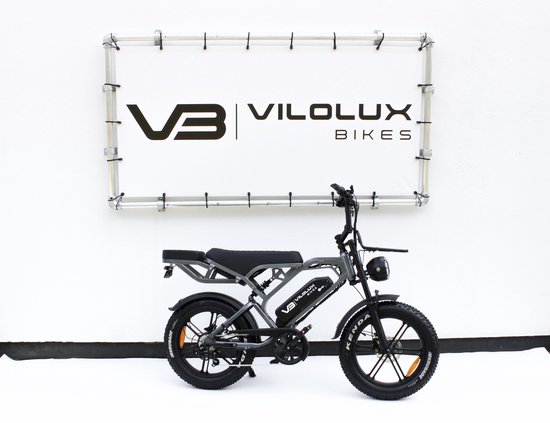 Vilolux® Fatbike electrisch - Fatbike V20 PRO MAX - 2025 Model - Achterzit - Voorrek - Legaal - Rijklaar geleverd - Niet opvoerbare fatbikes - 2 Jaar garantie - Telefoontasje - Hydraulische remmen - Alarm - Dark Grey