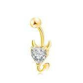 Chique Hart Navelpiercing - Goudkleurige Navelpiercing - Belly Button Piercing - 1 Stuk