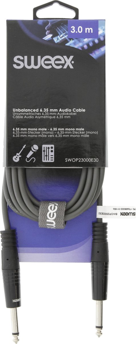 Sweex 6,35mm Jack mono audio kabel - 3 meter