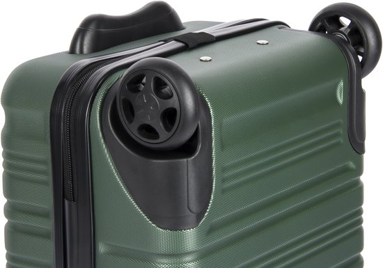 Handbagage Koffer 40x30x20 cm - Underseater voor Transavia, EasyJet en RyanAir - Trolley Handbagage - Reiskoffer met Wielen - Groen - Leonardo