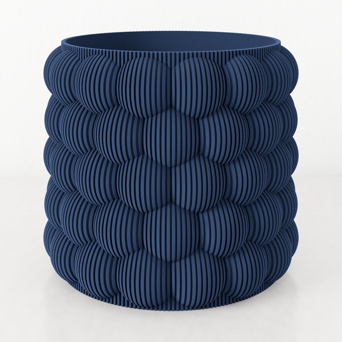 Fleuriek - Bloempot voor binnen - Blauw gestreepte plantenpot van bio plastic - Ø22 cm