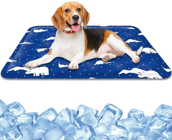 Koelmat quick cooler - hondenmat -110x70 cm. - blauw