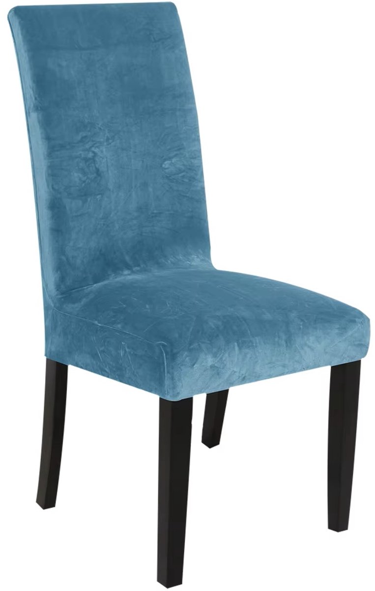 Hilvard Stoelhoes - Stoelhoezen eetkamerstoelen - Velvet - Stretch - Groen Turquoise