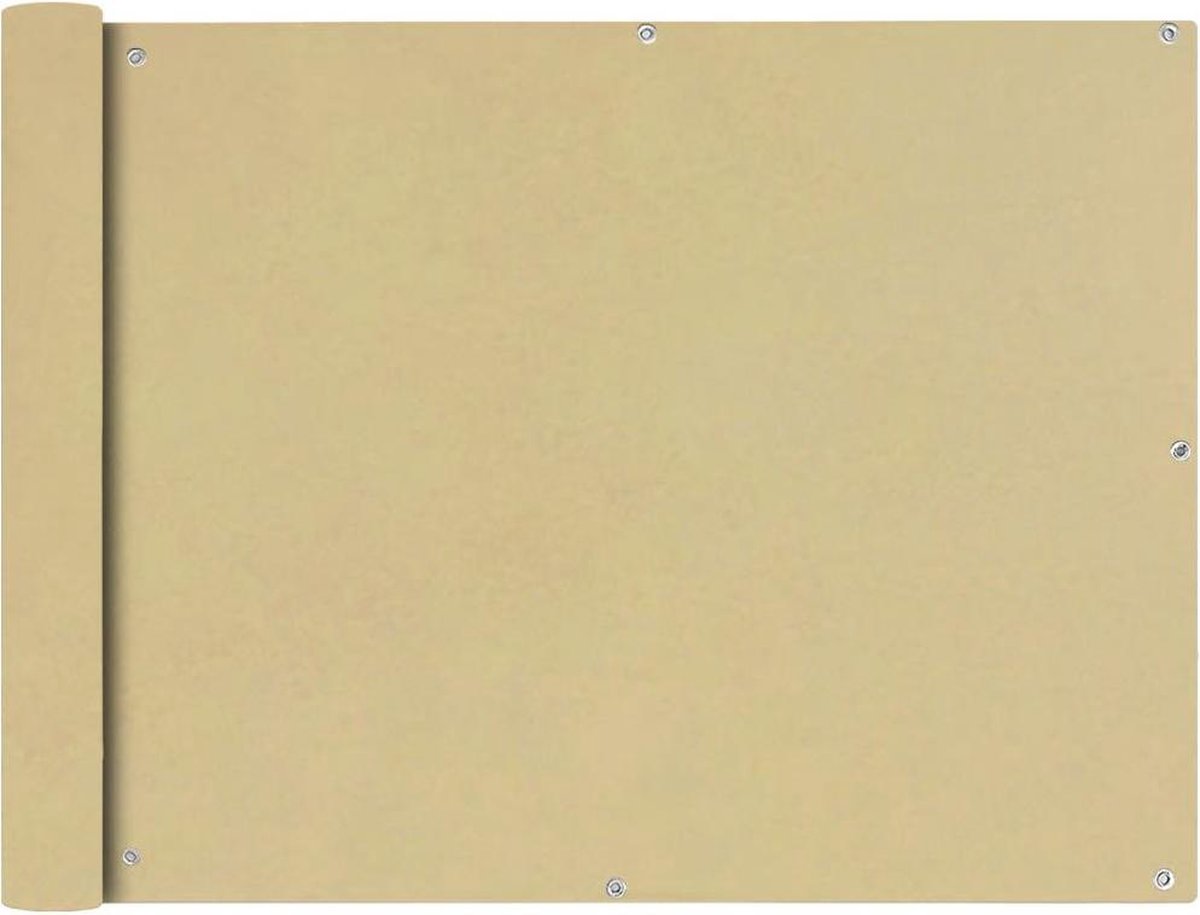 Bol.com vidaXL - Balkonscherm - Oxford - textiel - 90x600 - cm - beige aanbieding