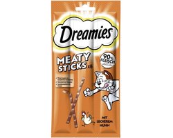 Catisfactions - Dreamies Meaty Sticks met Kip - 6 Sticks - 90% Vlees - Katten snack - Traktatie - Katten snoepjes