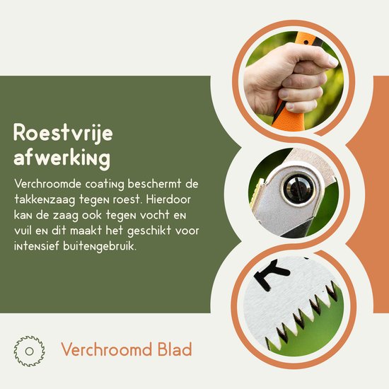 Recalma Inklapbare Snoeizaag - Takkenzaag en Handzaag - 210 mm Zaagblad - Voor Hout en Bomen - SK5 Staal van Recalma — afbeelding 2