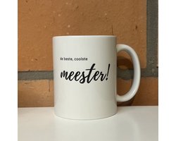 Mok MEESTER | coolste meester | personaliseren | cadeau JUF | cadeau MEESTER | einde schooljaar | juf bedankt | juffrouw | juffendag | cadeau juf | school