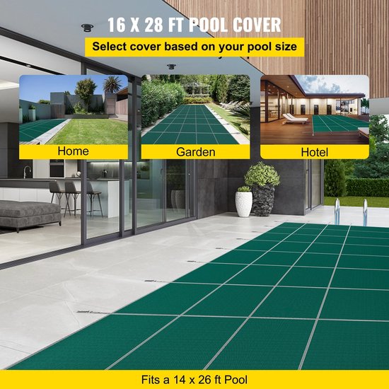 Bulevisiter Bovengronds zwembad rechthoekige zwembadafdekking 210D Oxford doek zonnescherm cover
