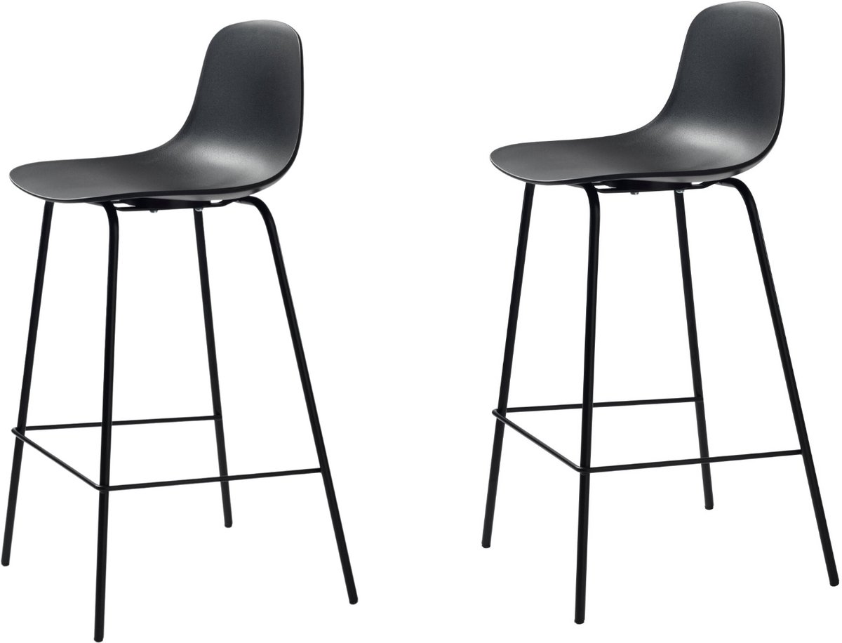 Barstoel Whitby - Zwart - barstoelen set van 2