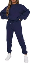 Survêtement Nivard Femme - Survêtement d'intérieur - Adultes - Capuche - Pantalon de jogging - Pantalons de jogging - Sweat à capuche - Bleu marine - Taille M