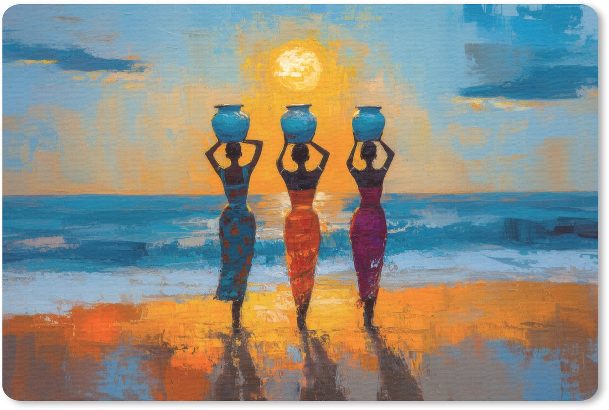 Muismat 27x18 cm - Mousepad Vrouwen - Strand - Zondsondergang - Muismatten