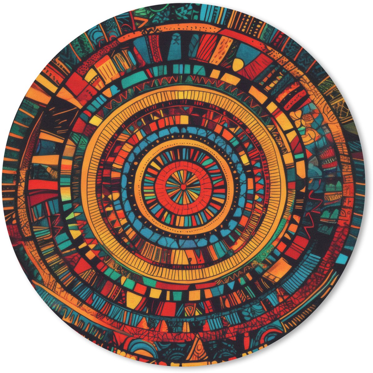 Muismat rond 20x20 cm - Mousepad Mandala - Cirkels - Patronen - Ronde muismatten