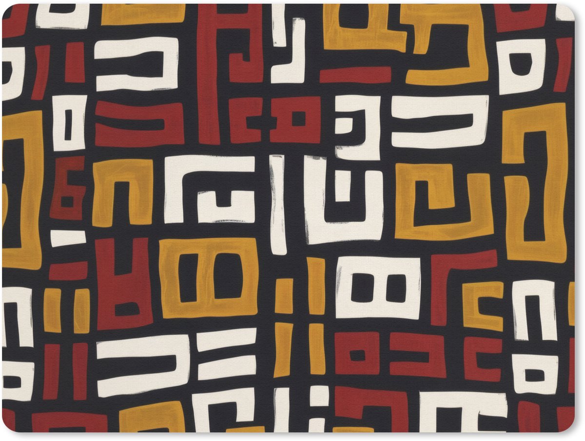 Muismat 23x19 cm - Mousepad Abstract - Patroon - Rood - Muismatten