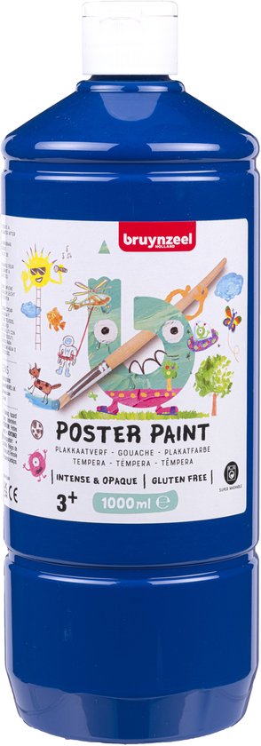 Bruynzeel Peinture pour affiches 1 litre Bleu profond