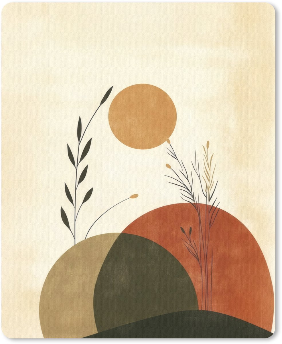 Muismat 19x23 cm - Mousepad Planten - Abstract - Vormen - Muismatten