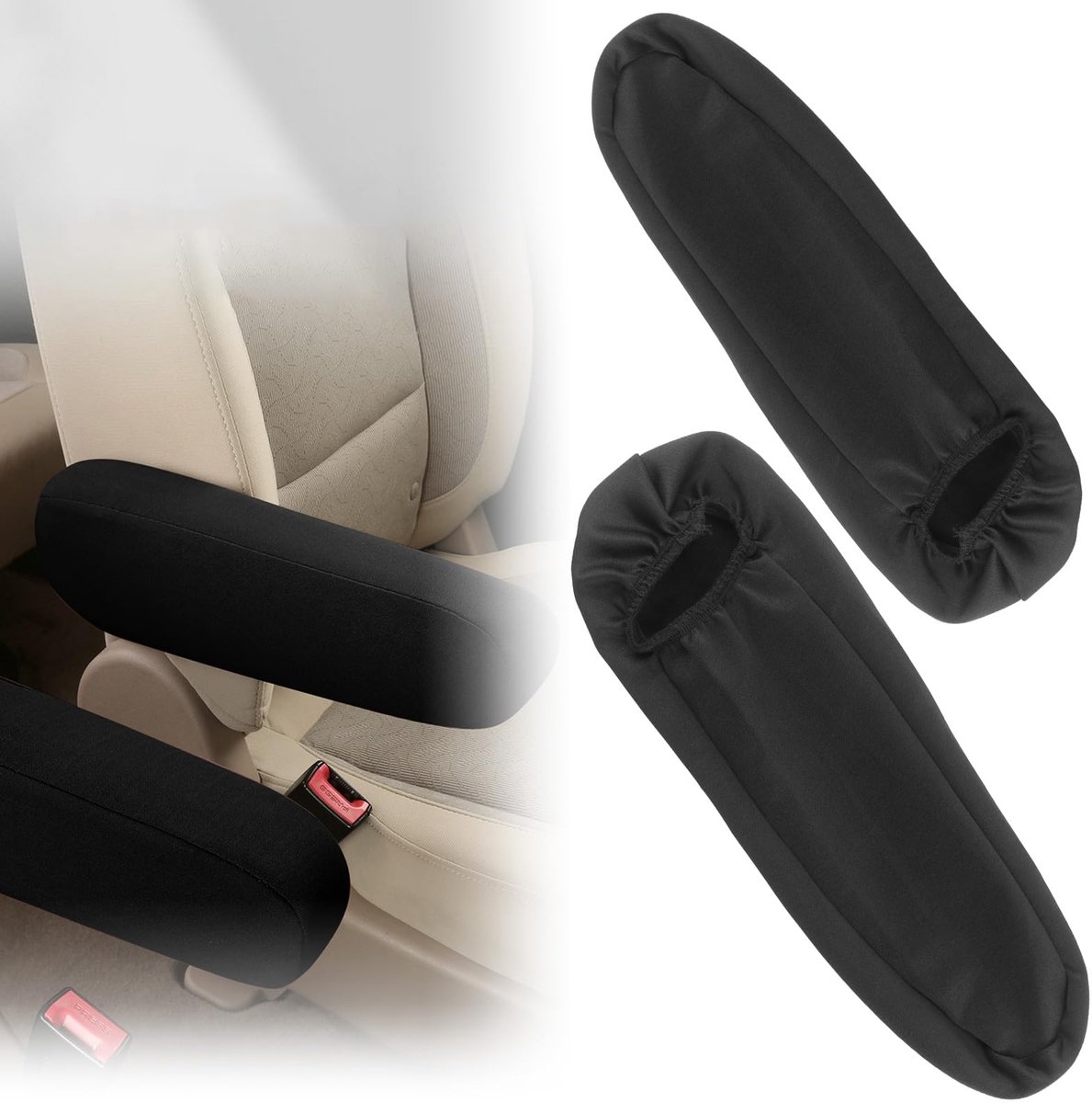 Ibenzoa® Universele Krasbestendige Armleuningbeschermers voor Auto's – Set van 2, Elastische Stoelhoezen