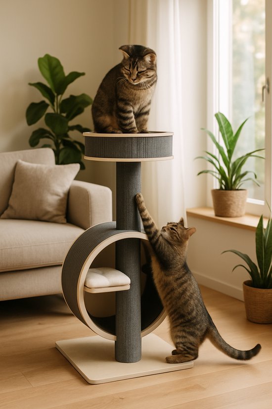 Poteau à gratter stable 4animalz avec roue en bois