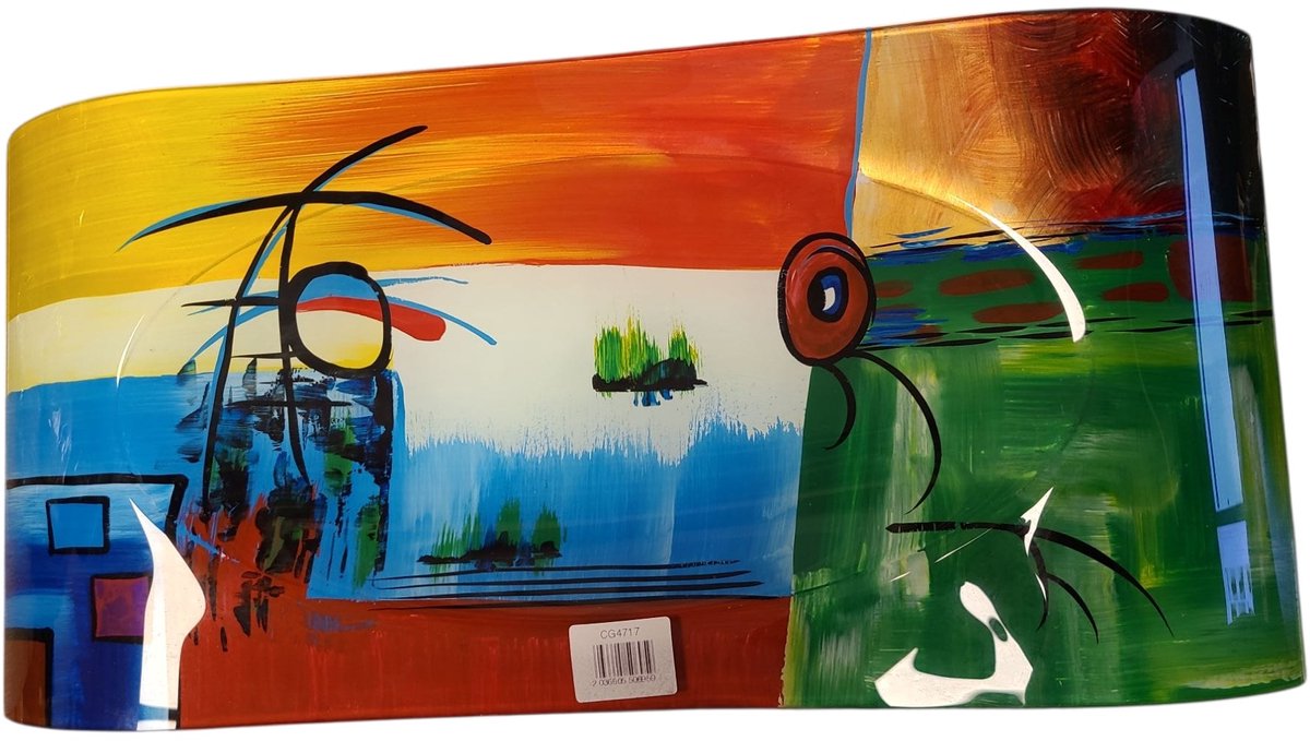 glazen schaal happynis - kleurrijk 27x55 cm glaskunst