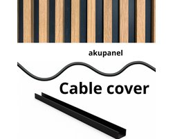 AKUPANEL KABELCOVER ZWART – Model A – 20 cm – Gerecycled Polymeer – Geschikt voor panelen met een afstand van 11 mm – Akupanel Accessoire – Akoestische Wanddecoratie – Cable Cover – Akoestisch Paneel