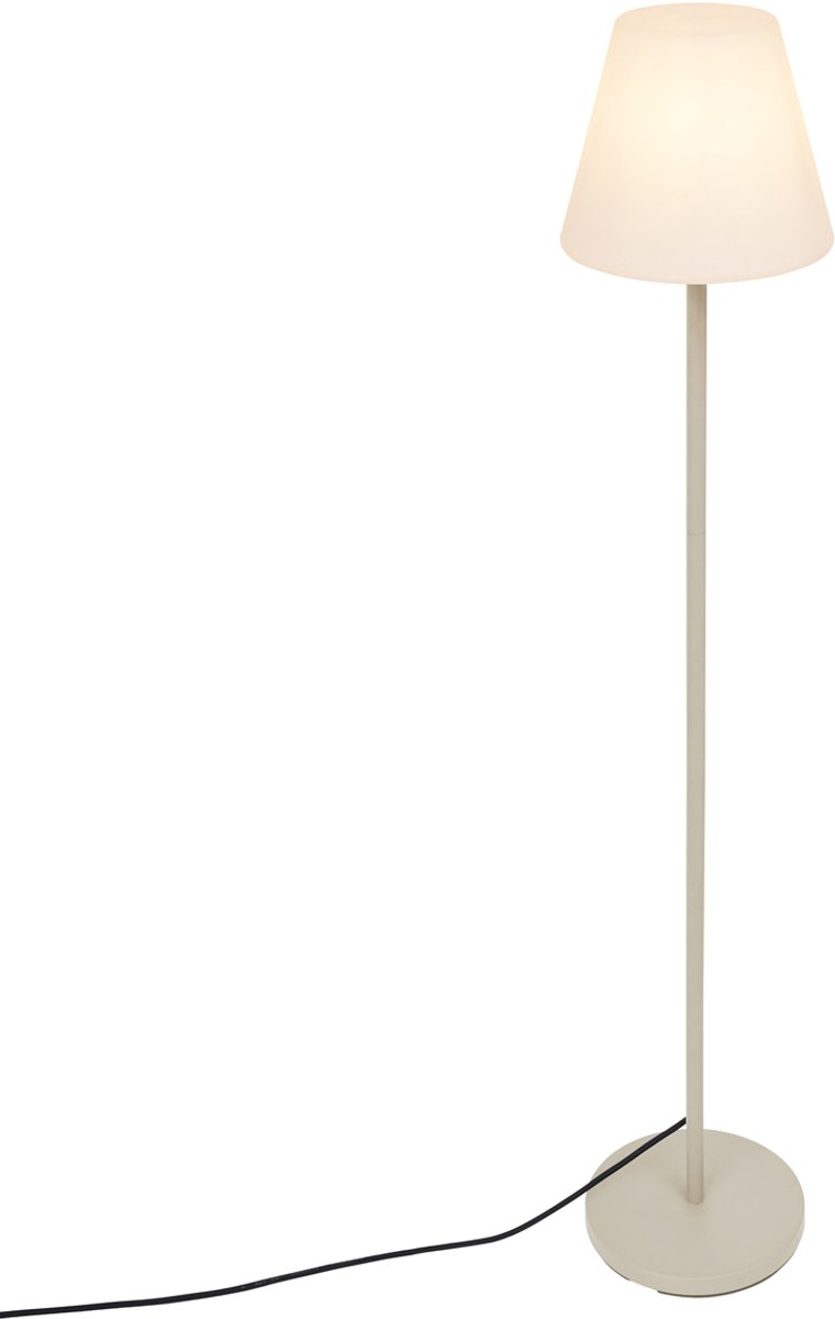 QAZQA virginia fl - Moderne Vloerlamp | Staande Lamp met kap - 1 lichts - H 135 cm - Beige - Buitenverlichting