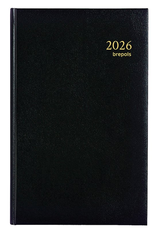 Brepols bureau agenda 2026 - SATURNUS BASIC [0.015] - LIMA - Bureau agenda - 1 dag op 1 pagina - Dagoverzicht - Zwart - 13 x 20.8 cm