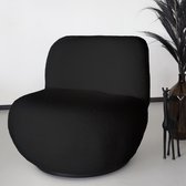 Draai fauteuil Lara teddy zwart draaibare fauteuil
