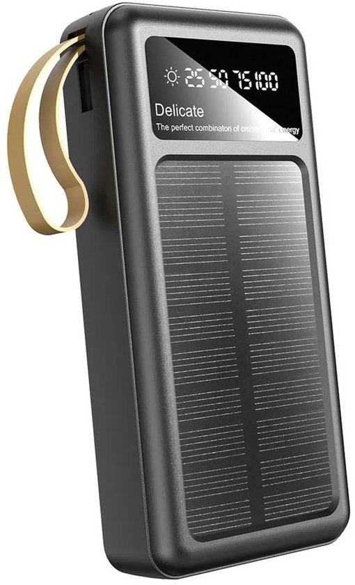 Solar Powerbank 20000 mAh 4-in-1 (Lightning, USB Type-C, - Solar - €29,95