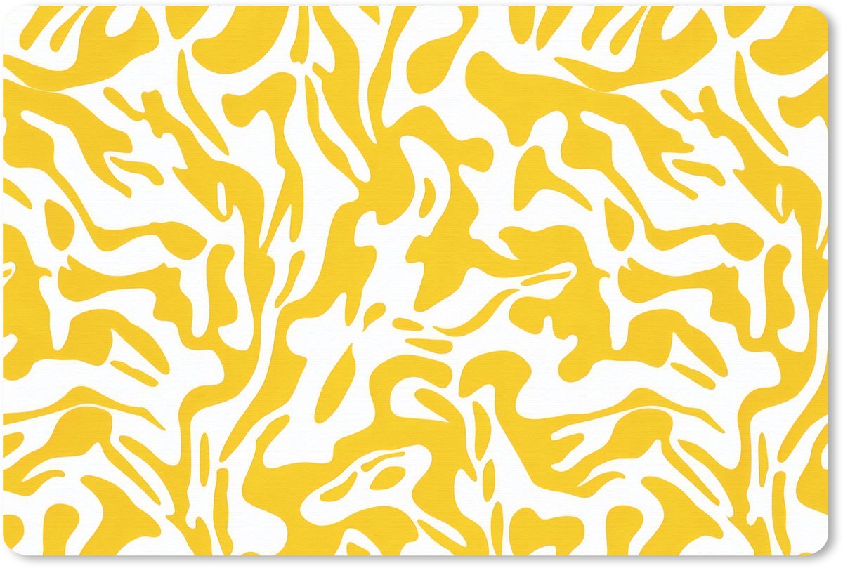 Muismat XXL 90x60 cm - Bureau onderlegger - Bureau mat Vormen - Wit - Abstract - Bureaumat - Gaming mousepad xl - Bureaulegger groot - Computer deskmat