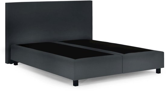 Boxspring Essential Boxspring 160x200 Antraciet Glad - Boxspring - €384,00
