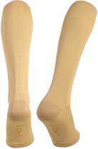 KANGKA® Compressiekousen met Open Teen Maat M - Compressie Sokken - Steunkousen voor Hardlopen, Wandelen, Vliegtuig - Unisex - Beige