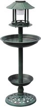 vidaXL - Vogelbad/voederhuisje - met - solarverlichting