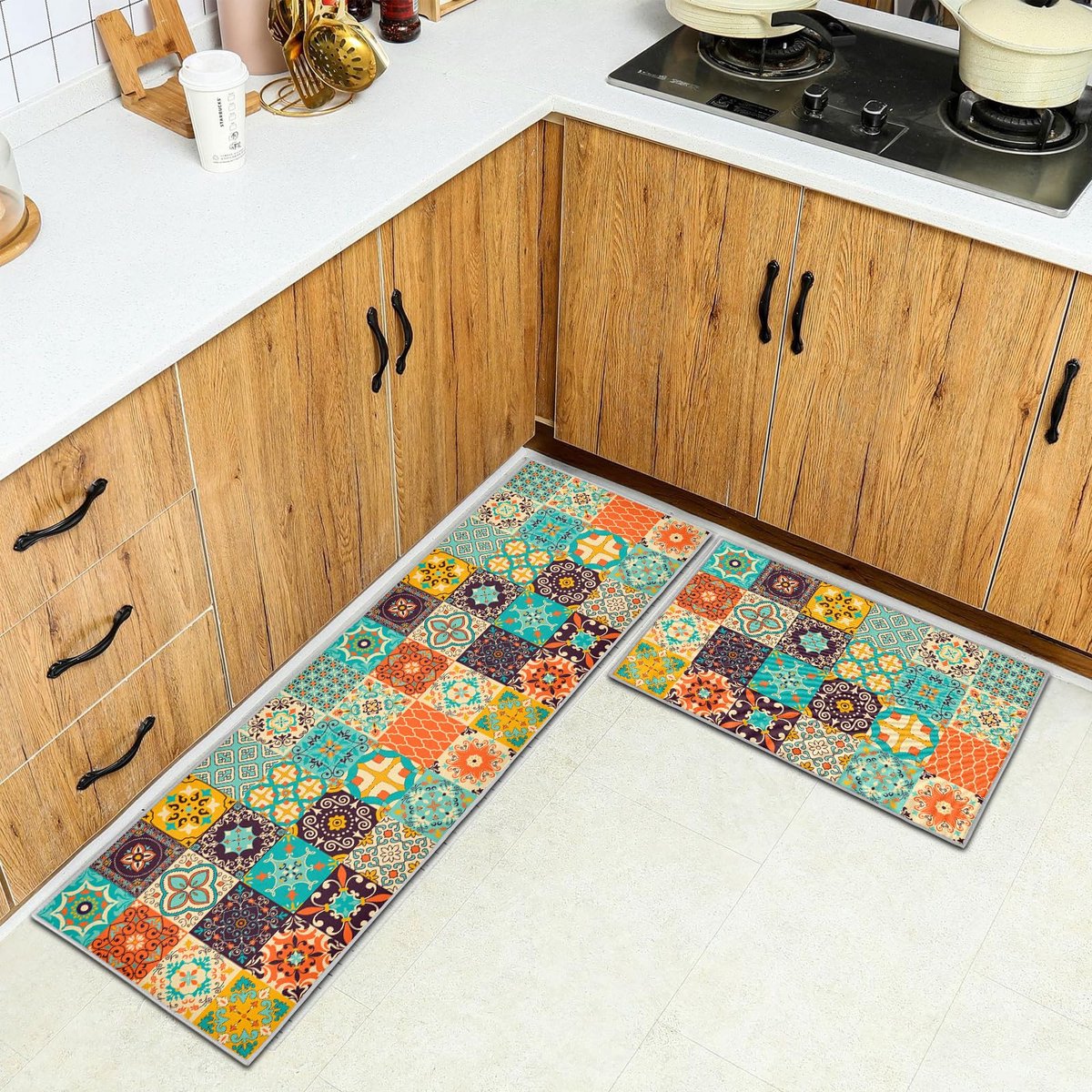 Ibenzoa® Antislip en Onderhoudsvriendelijke Keukentapijten Set voor Comfort en Stijl in de Keuken