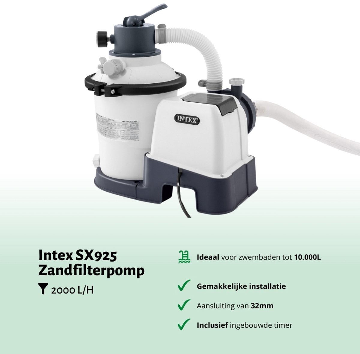 Intex - Zandfilterpomp SX1500 - 5.700 L/u - Geschikt voor zwembaden tot 29.100 L – foto 4