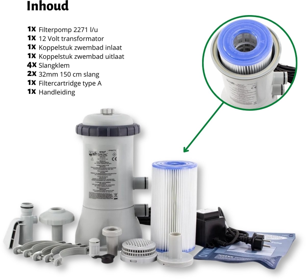 Intex - Cartridge Filterpomp C600 - 2.271 L/u - Geschikt voor zwembaden tot 10.000 L - Filtertype A – foto 6