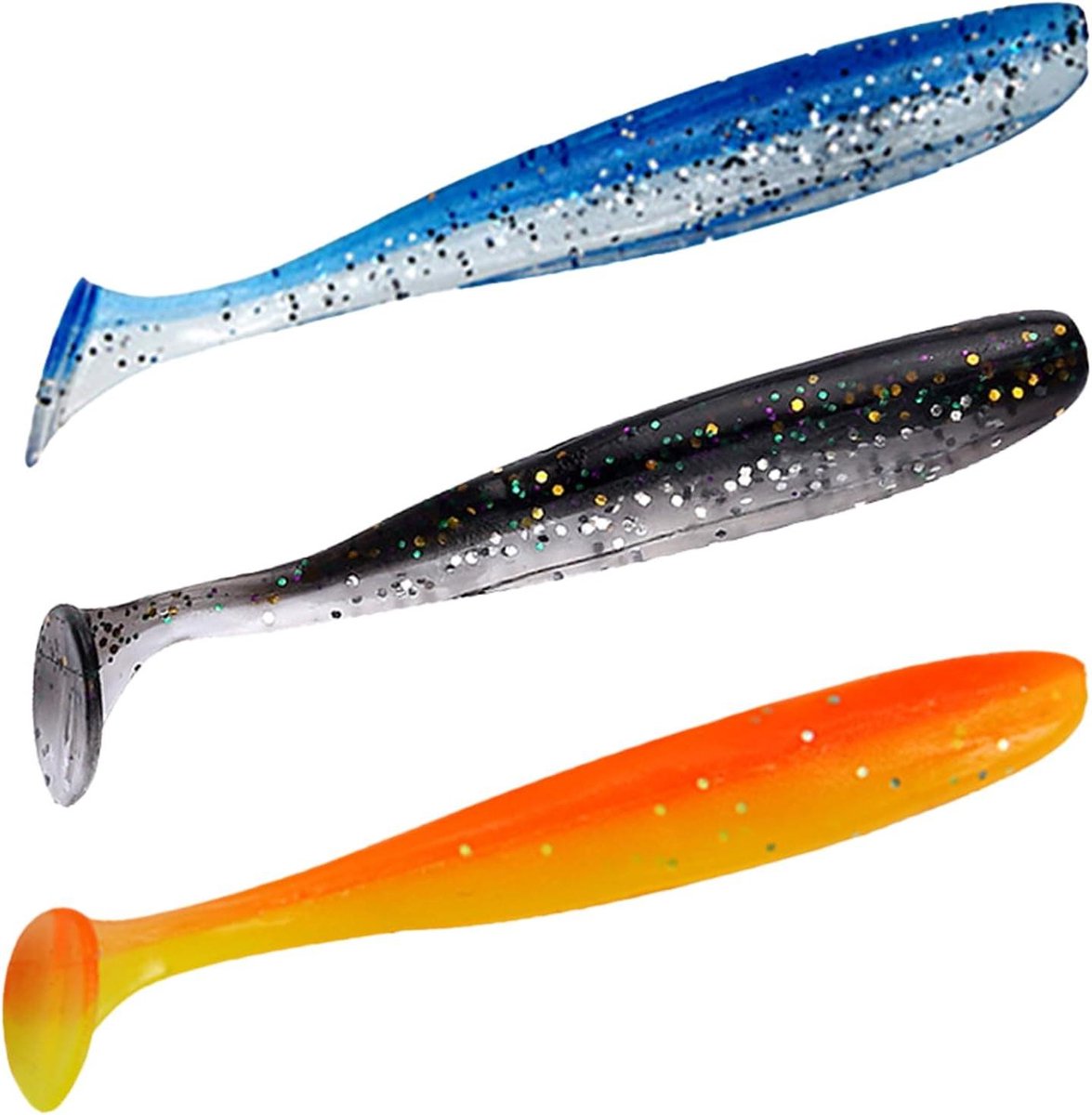 75 stuks Luya Baits T-staart zacht kunstaas voor zee- en zoetwatervissen (3 kleuren)