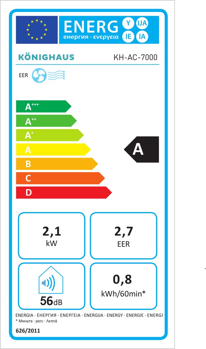 Afbeelding 2 van Könighaus Slimme Mobiele Airco | Snel & Efficiënt | 7000 BTU