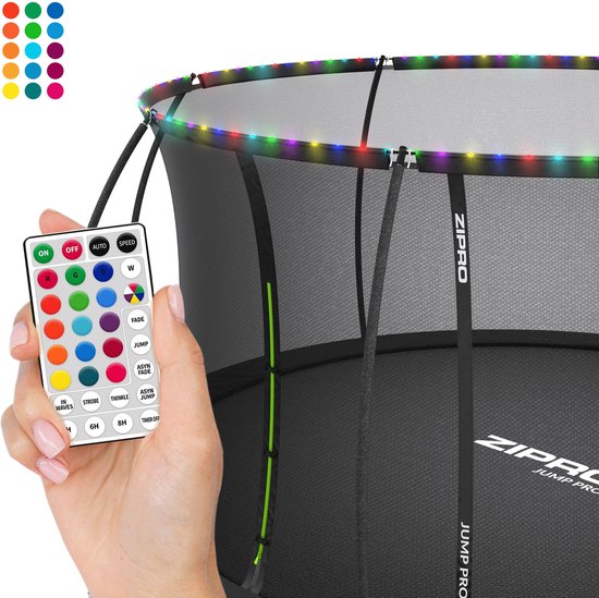 Zipro® Verlichtingsset 8 m - Eenvoudige montage - voor 8FT 252 cm trampoline - 80 LED's - Werkt op batterijen - Waterdicht ontwerp - accessoires voor trampolines - Hoge kwaliteit - Alle connectoren