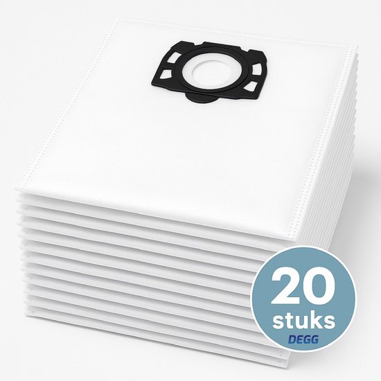 DEGG - Sacs d'aspirateur - 20 pièces - Pack économique - Convient pour Kärcher WD4, WD5, WD6, MV4, MV5, MV6 - Solides, durables et abordables