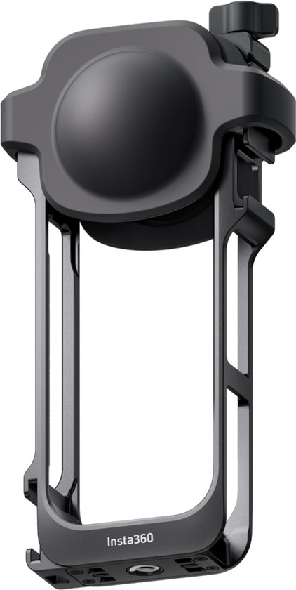 Zwarte Insta360 actioncam-houder met ronde top