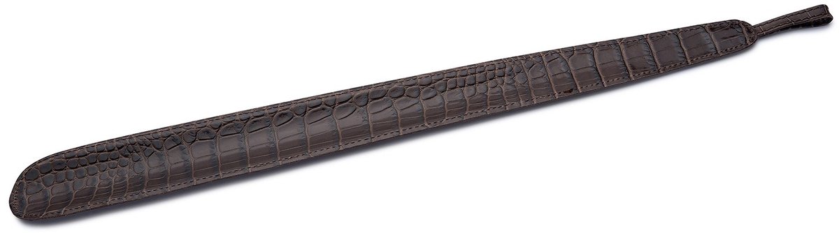 Leather Shoehorn - brown croco