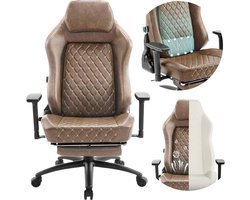 warraich-Productontwikkelaar van ergonomische gaming- en bureaustoelen met adaptieve lendensteun en kunstlederen afwerking-Bruin
