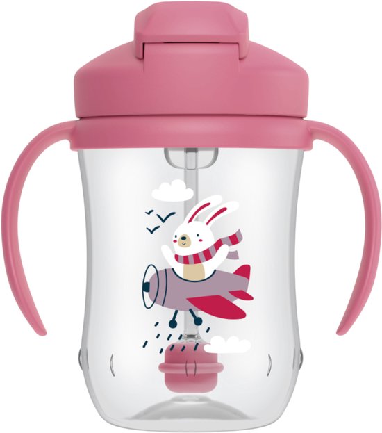 Dr. Brown's Eerste rietjesbeker - 270 ml - roze