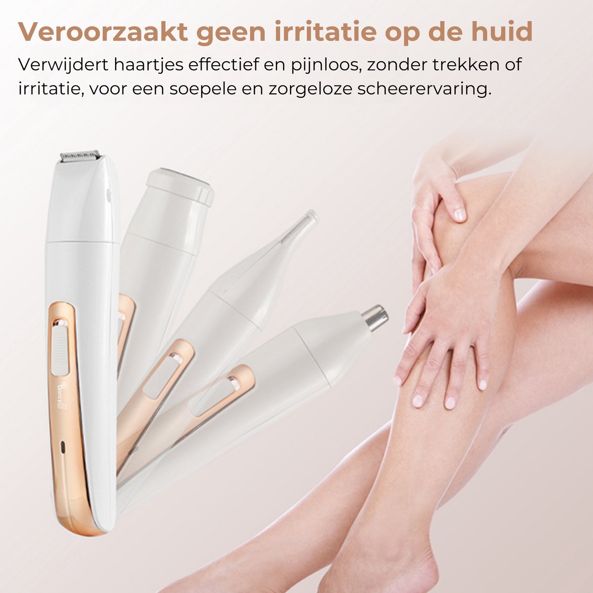 Boncy® Ladyshave 4 in 1 Haar Trimmer - Ladyshaves voor Vrouwen Oplaadbaar - Ontharingsapparaat Vrouw - Scheerapparaat Gezicht Dames thumbnail 7