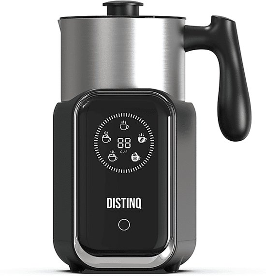 DistinQ® Melkopschuimer – Inductiemelkopschuimer Elektrisch met Display – Elektrische Melkopschuimer vaatwasserbestendig - Voor Opschuimen en Verwarmen