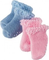 Götz Boutique, sokken ""Blue & pink"", babypoppen 30-33 cm / 42-46 cm / 48 cm (Inhoud: 2 paar)