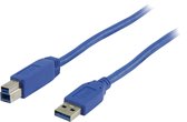 Transmedia USB naar USB-B kabel - USB3.0 - tot 0,9A / blauw - 5 meter