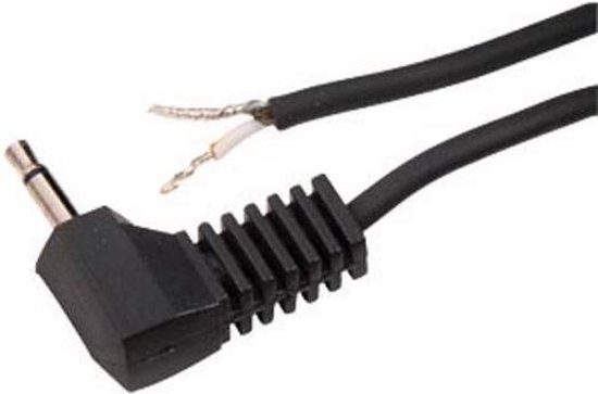 2,5mm Jack (m) haaks mono audio kabel met open eind / zwart - 1,8 meter |  bol.com